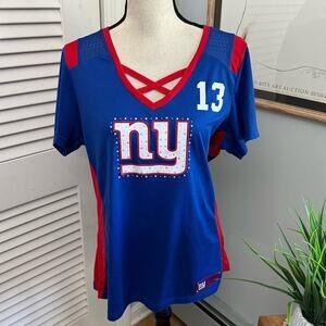 NEW YORK GIANTS Top Womens XL Odell Beckham Jr #13 Rhinestones MAJESTIC NFL